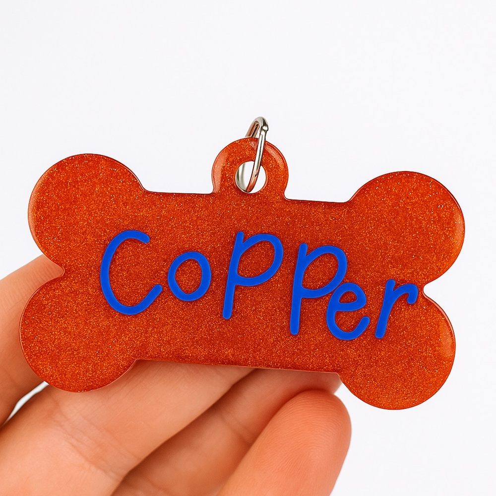 Artisan  Glitter Dog Tag